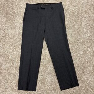 Lauren Ralph Lauren Mens Dark Gray Wool  Pleated Dress Pants Total Comfort 34x29